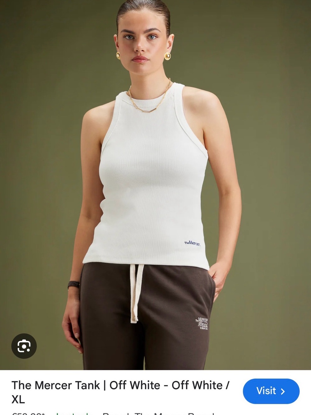 The Mercer Off-White Ribbed Tank Top - Women